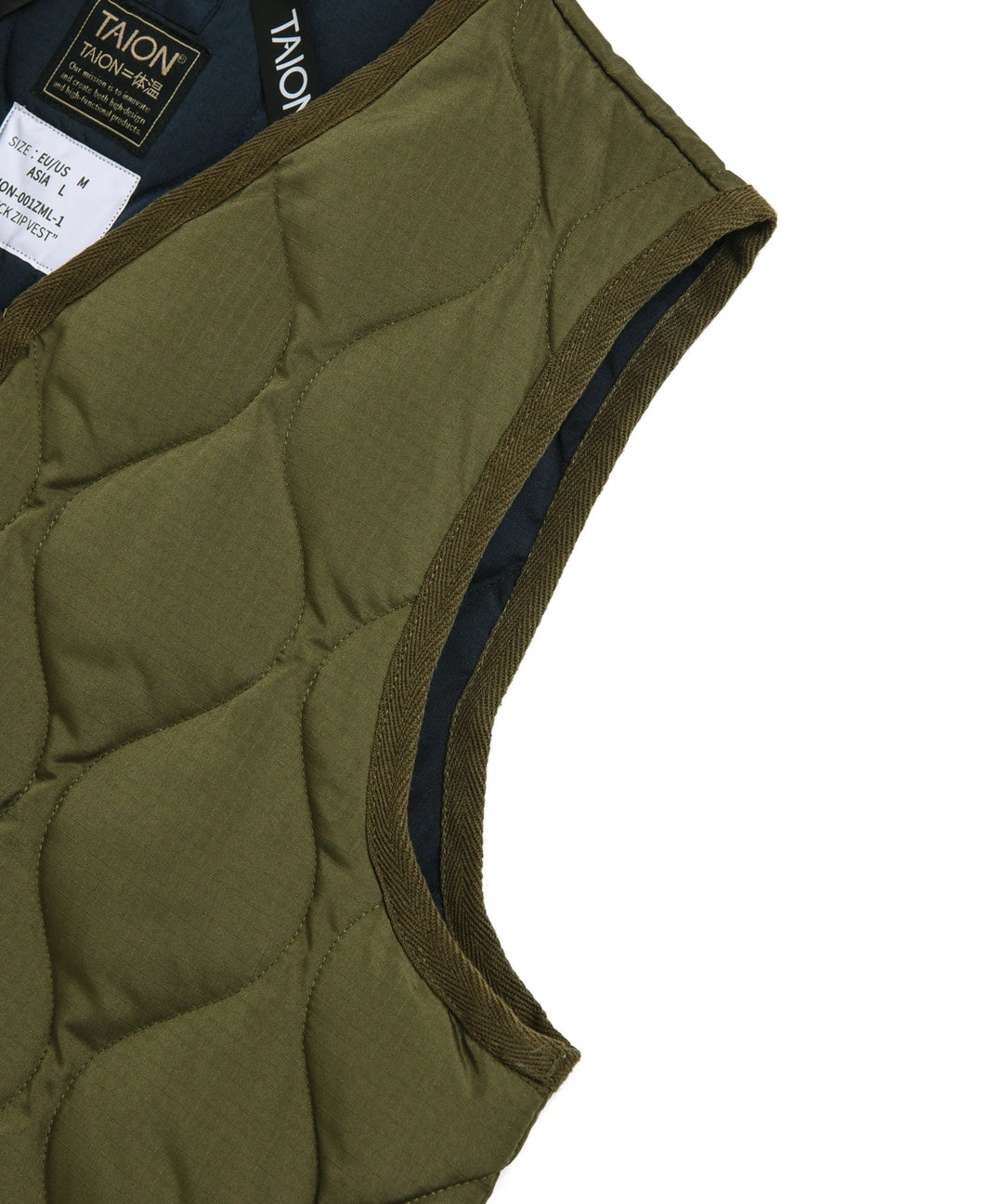 UNISEX MILITARY ZIP V NECK DOWN VEST (Hard Shell) MILITARY