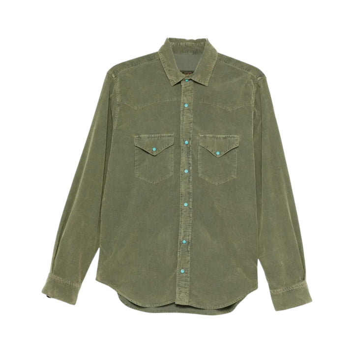 CHEMISE EN VELOURS WESTERN FLAGSTAFF VERDE