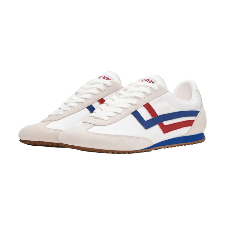 Racer 77 en nylon blanc et rouge/bleu