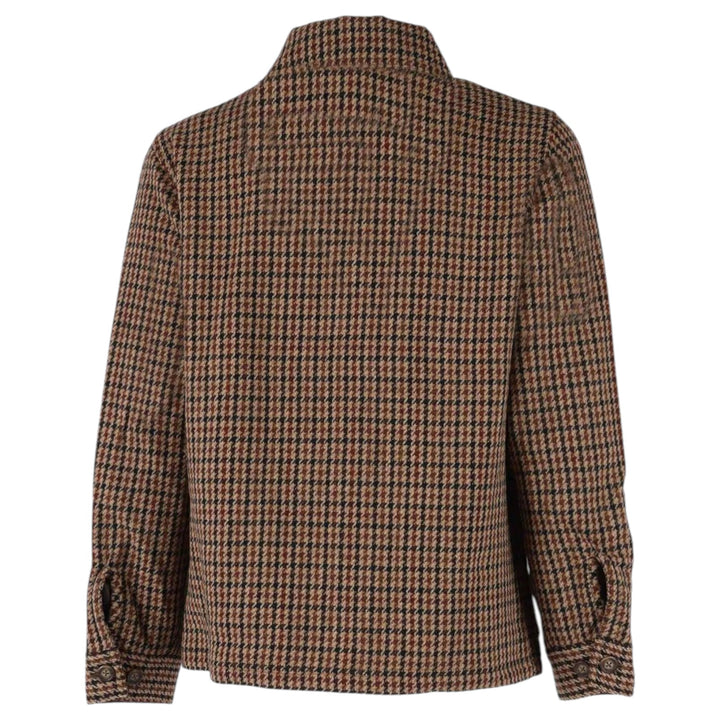 CHEMISE EN LAINE PIED-DE-POULE BEIGE