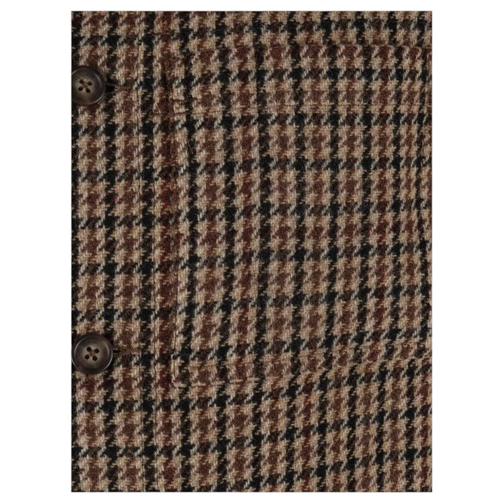 CHEMISE EN LAINE PIED-DE-POULE BEIGE