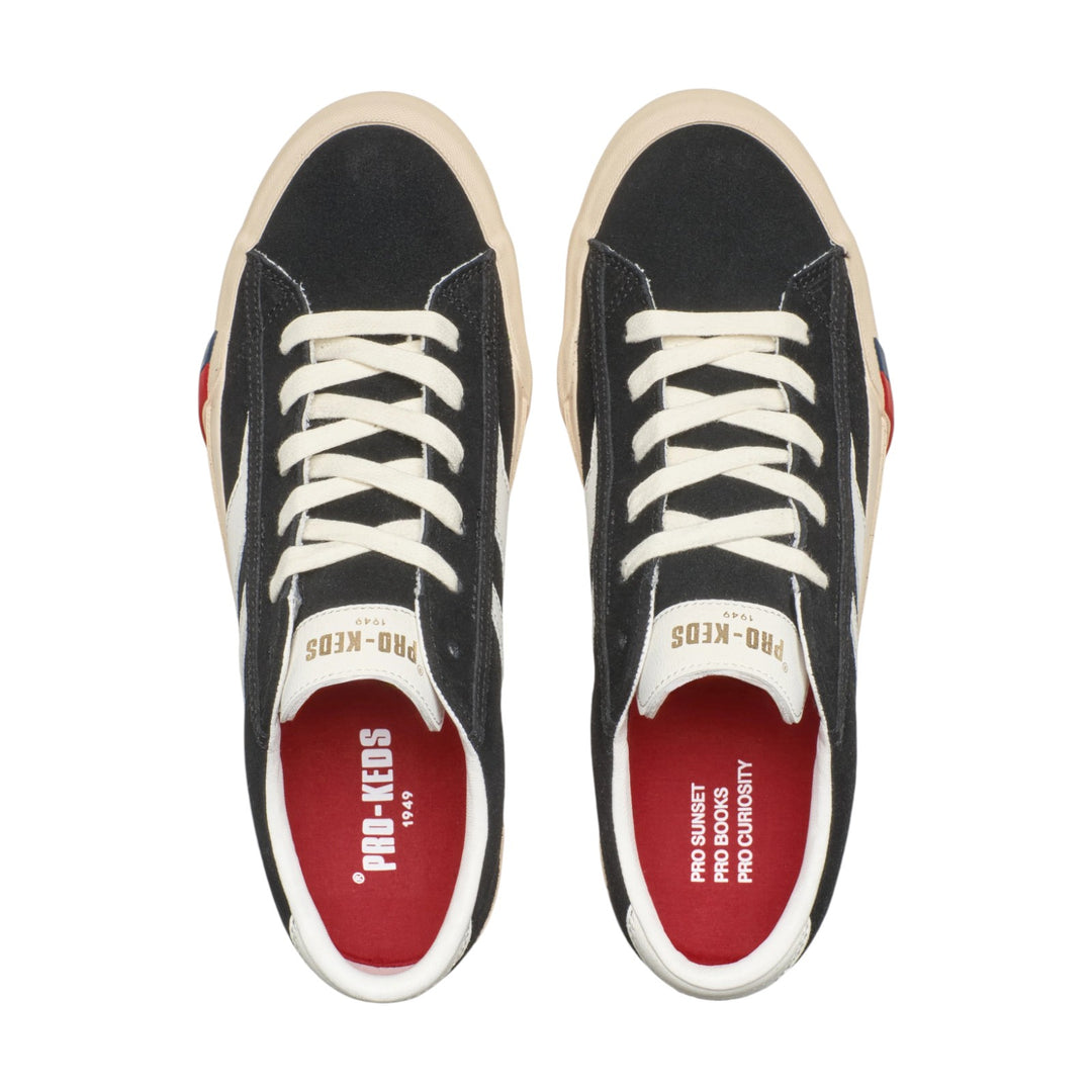 Royal Classic en cuir suédé noir et blanc