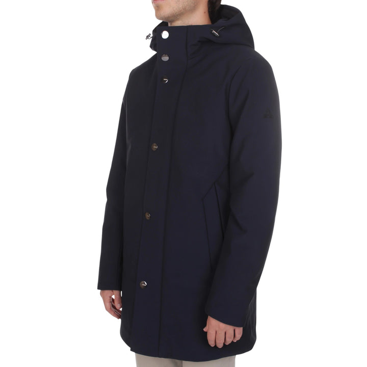 PARKA LONGUE À CAPUCHE REMBOURRÉE BLEUE
