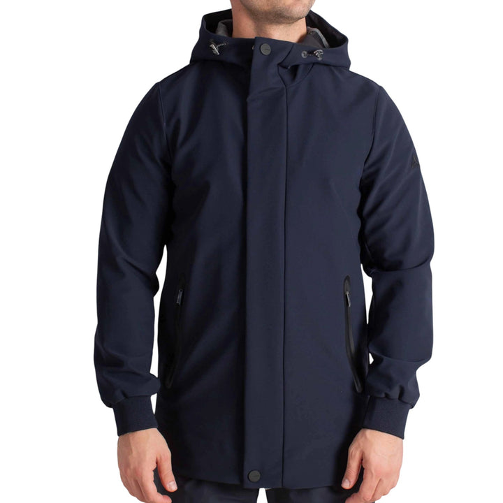 PARKA À CAPUCHE TECHNIQUE EN MOLLETON BLEU