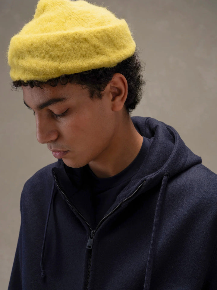 SWEAT À CAPUCHE ZIP INTÉGRALE EN LAINE BLEU FONCÉ