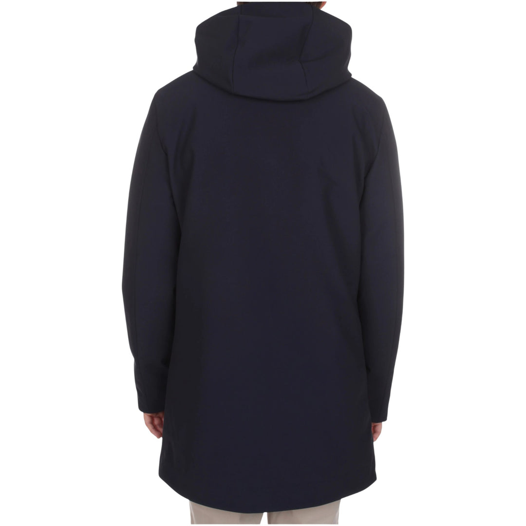 PARKA LONGUE À CAPUCHE REMBOURRÉE BLEUE