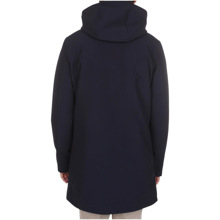 PARKA LONGUE À CAPUCHE REMBOURRÉE BLEUE