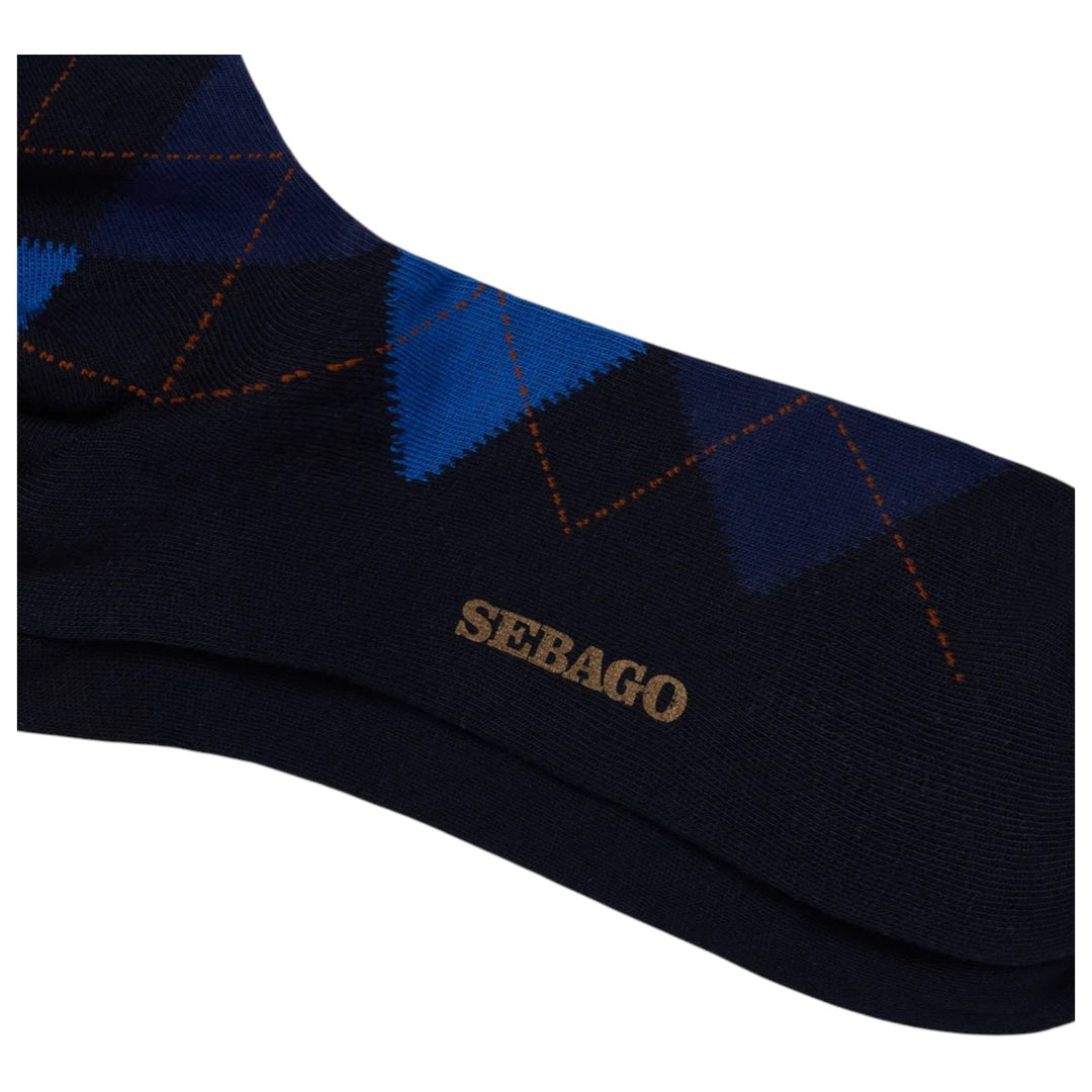 CHAUSSETTES EN COTON À LOSANGES BLEU CIEL