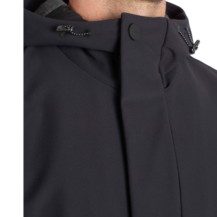 PARKA À CAPUCHE TECHNIQUE EN MOLLETON NOIR