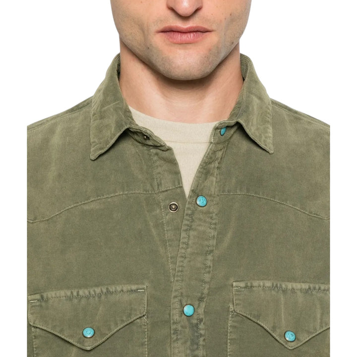 CHEMISE EN VELOURS WESTERN FLAGSTAFF VERDE