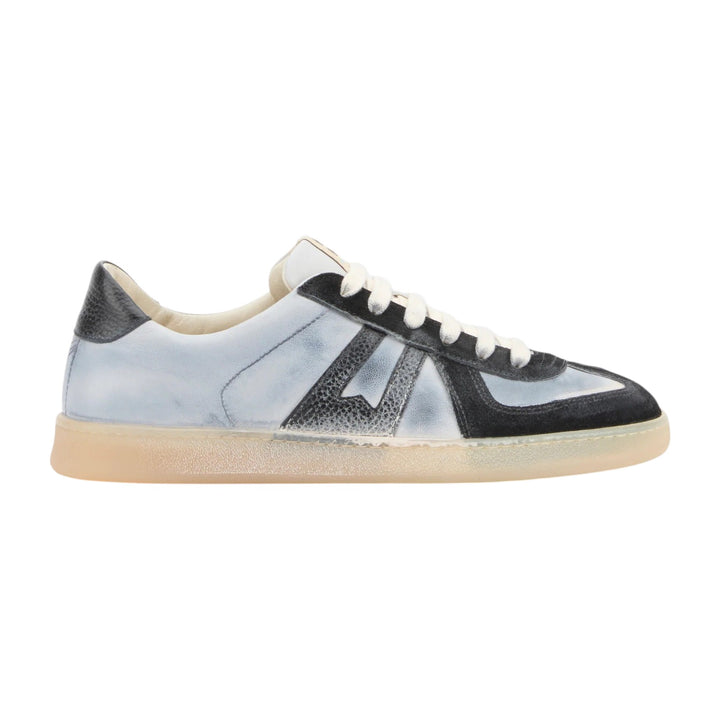 Sneakers en cuir véritable Noir-Gris