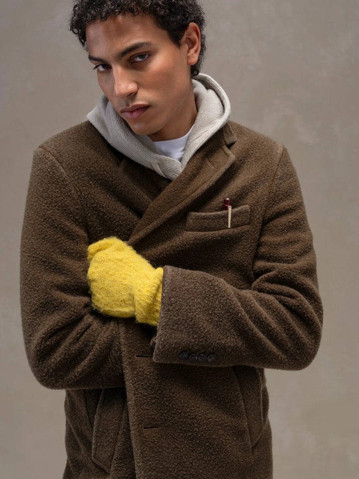 MANTEAU EN LAINE VIERGE TEINTÉE VERT