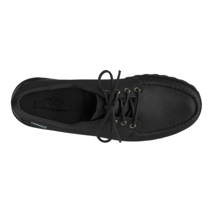 MOCASSINS À LACETS EN CUIR VÉRITABLE NOIR