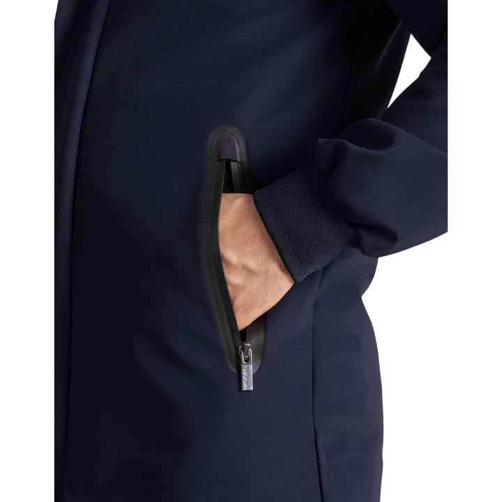 PARKA À CAPUCHE TECHNIQUE EN MOLLETON BLEU