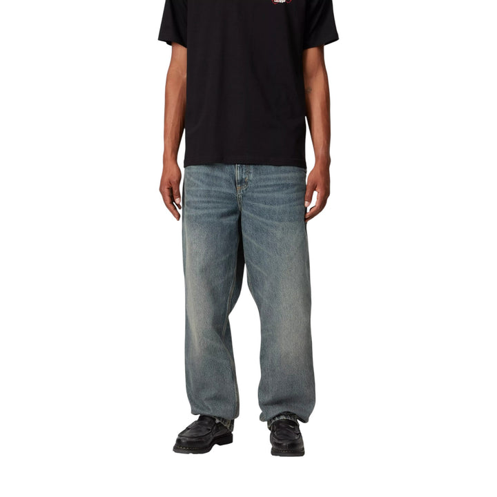 Pantalon à genou unique bleu délavé