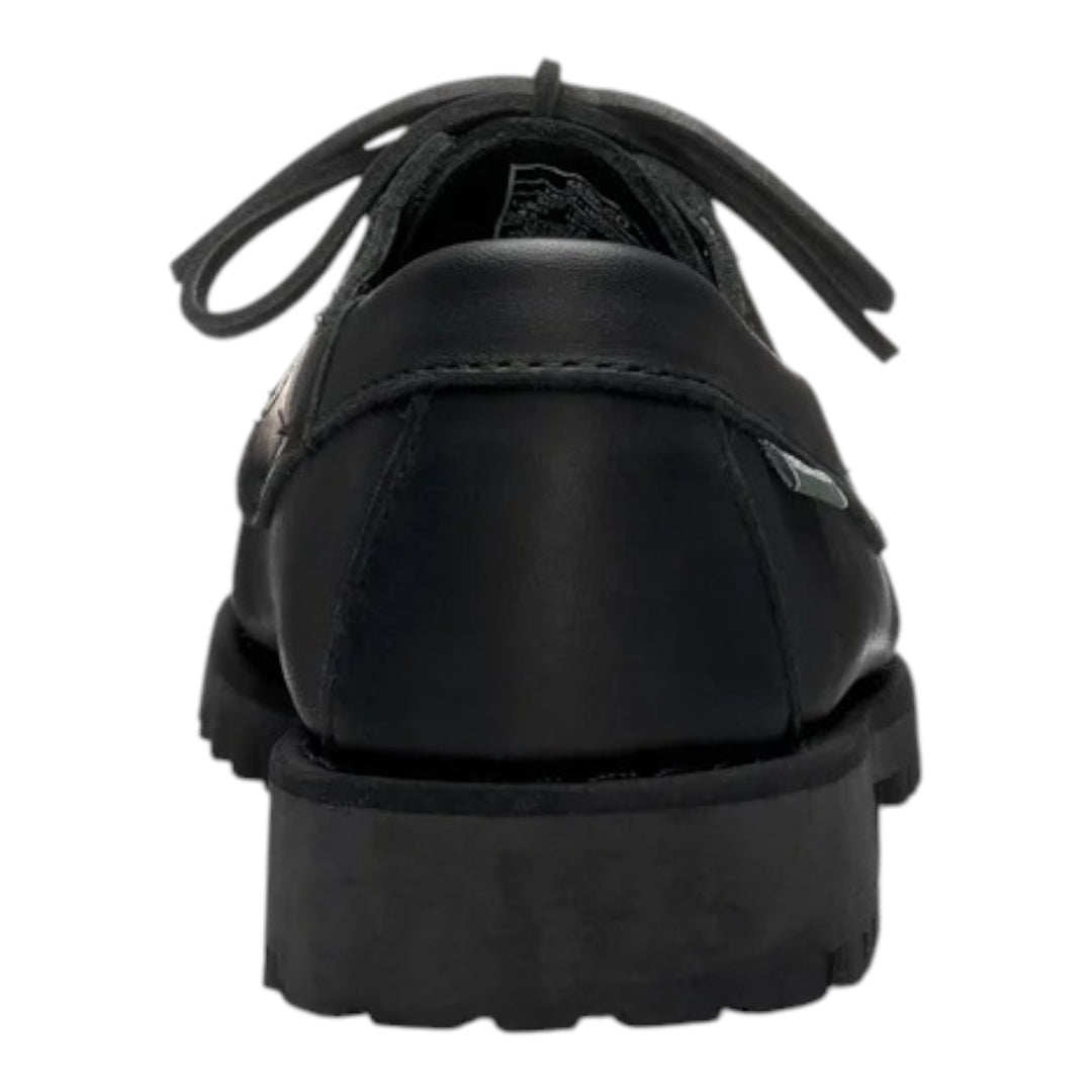 MOCASSINS À LACETS EN CUIR VÉRITABLE NOIR