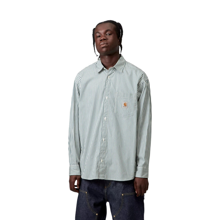 Chemise à manches longues Daldry Shirt Daldry Stripe, Office Bleu/Blanc