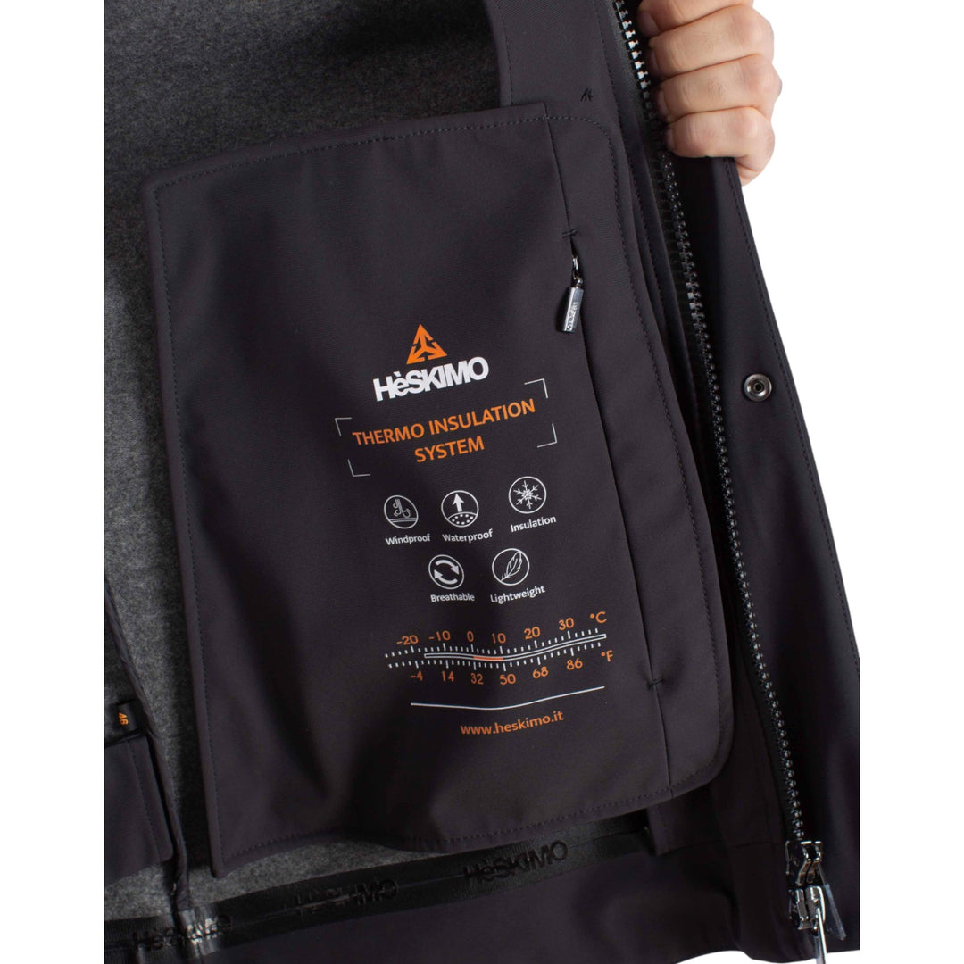 PARKA À CAPUCHE TECHNIQUE EN MOLLETON NOIR