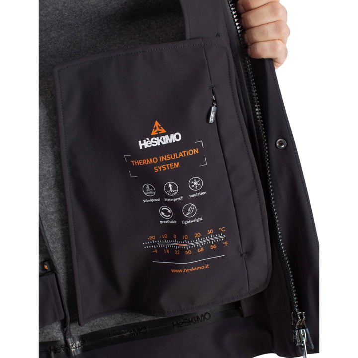 PARKA À CAPUCHE TECHNIQUE EN MOLLETON NOIR