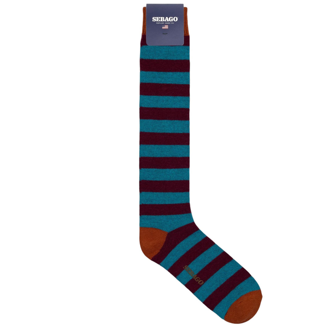 image-1-sebago-chaussettes-rayées-laine-cachemire-turquoise-bord-orange-chaussettes-73128nw-solon-rigal-t-b-a-
