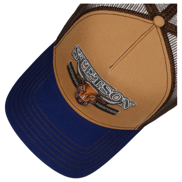image-2-stetson-casquette-trucker-bull-marron-bleu-chapeaux-7761160-marronbleu