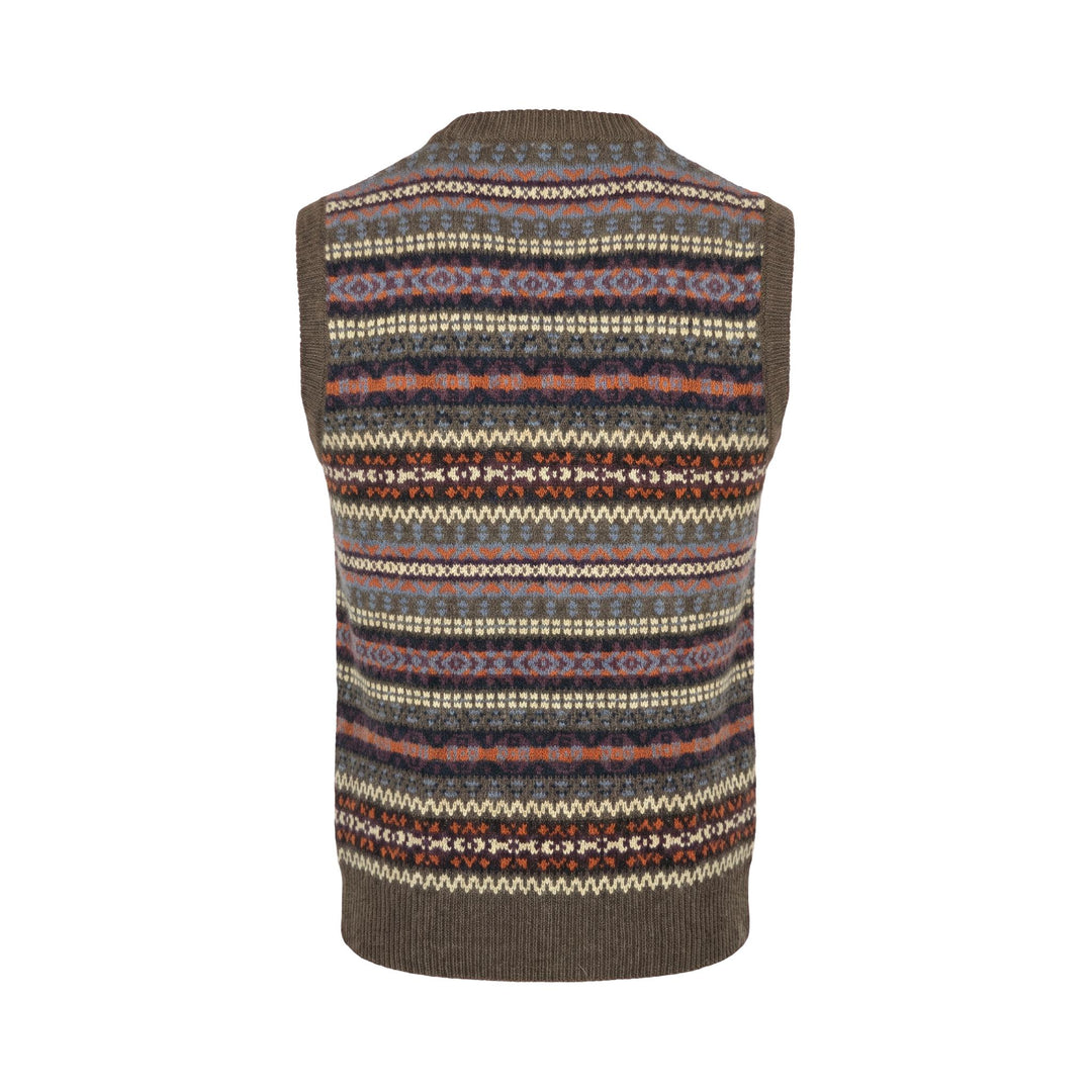 Gilet Jacquard Marrone/Multicolor In The Box, vista posteriore