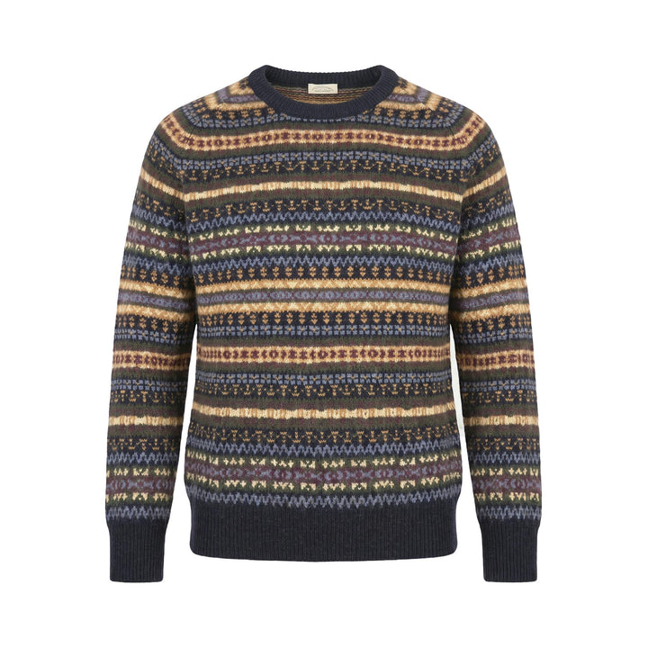 Maglia Girocollo Jacquard Blu Multicolor In The Box, vista frontale
