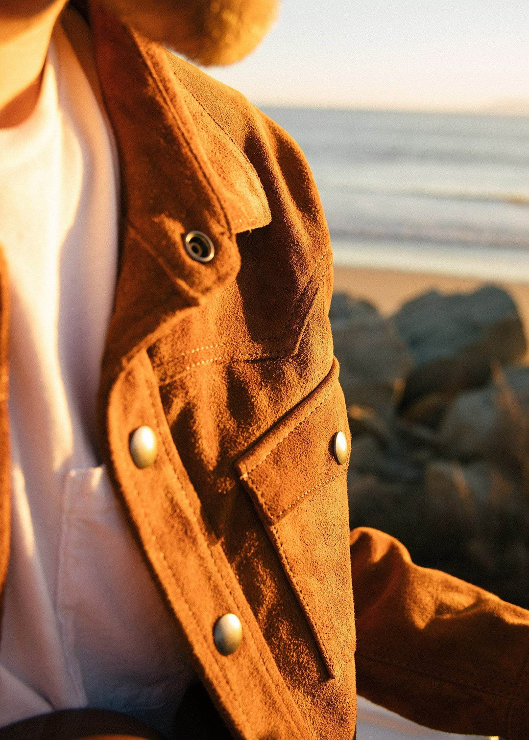 Iron and Resin FENCE SHIRT BUFFALO SUEDE COGNAC Marrone - foto 5