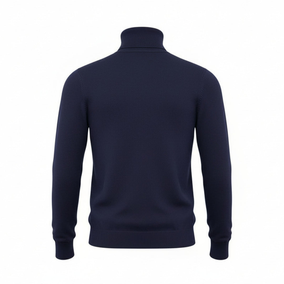 Col roulé en laine bleu