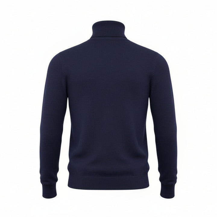 Col roulé en laine bleu