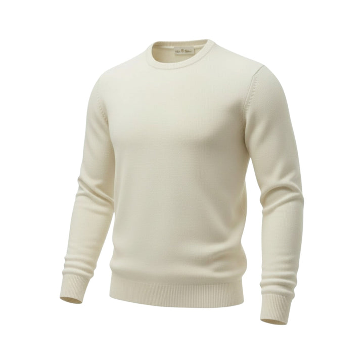 Col roulé mixte en cachemire blanc