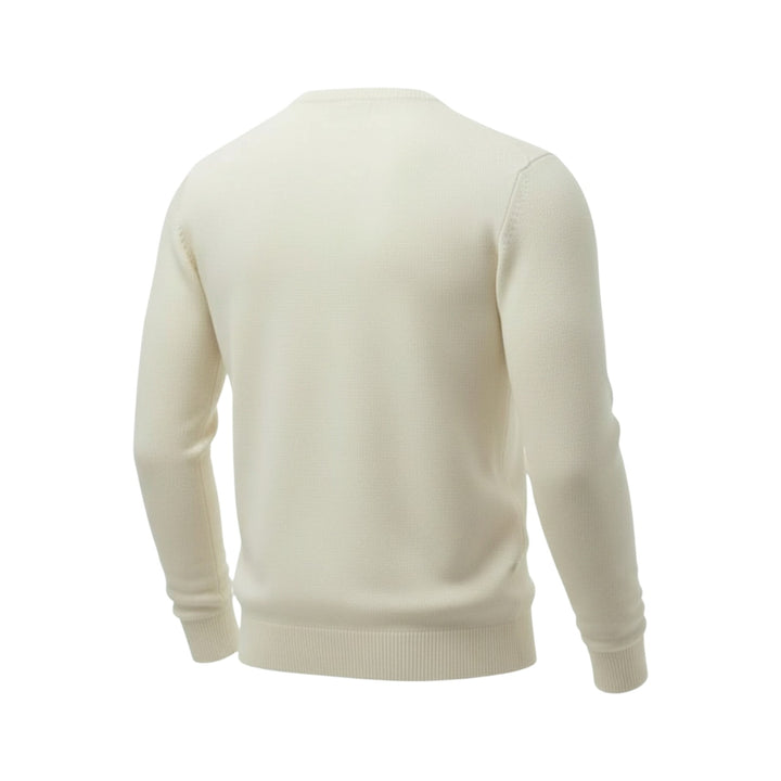 Col roulé mixte en cachemire blanc