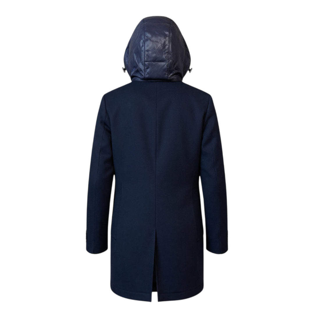 MANTEAU SUR MESURE EN TWILL BLEU