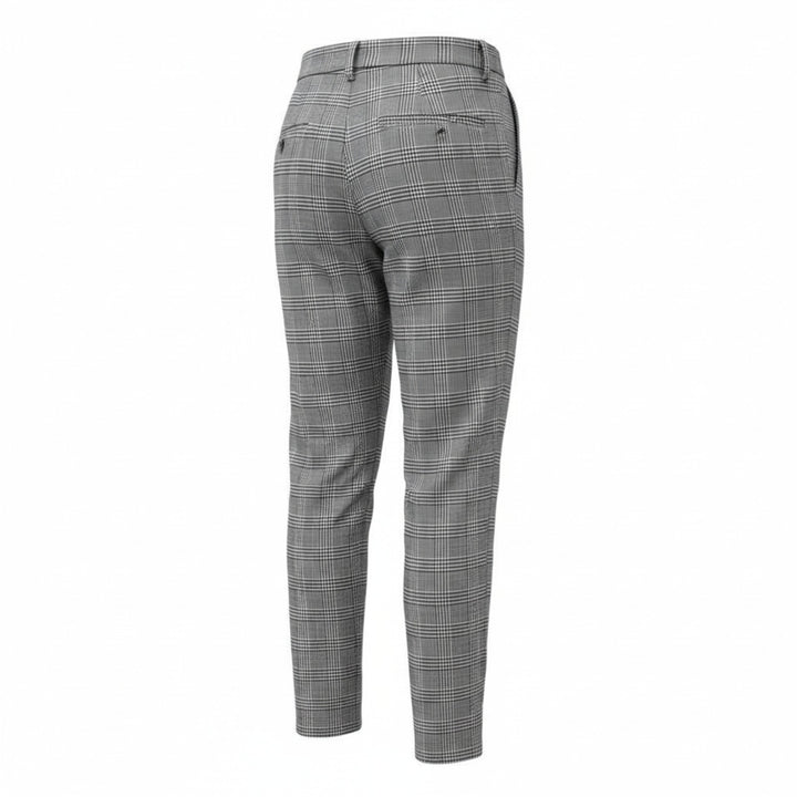PANTALON UNA PENCE EN LAINE PRINCE DE WALES GRIS