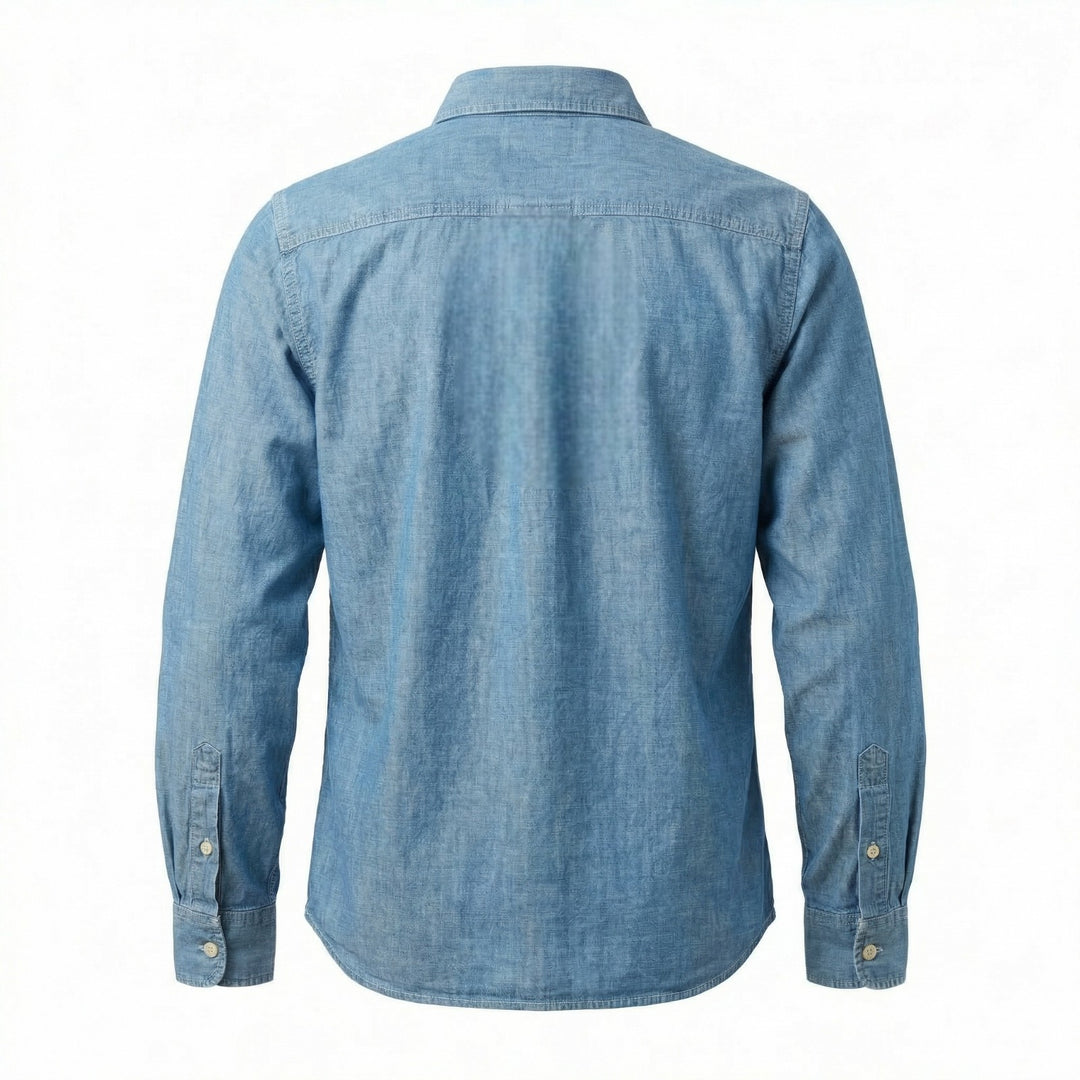HEMP CHAMBRAY SHIRT CPO BLEU