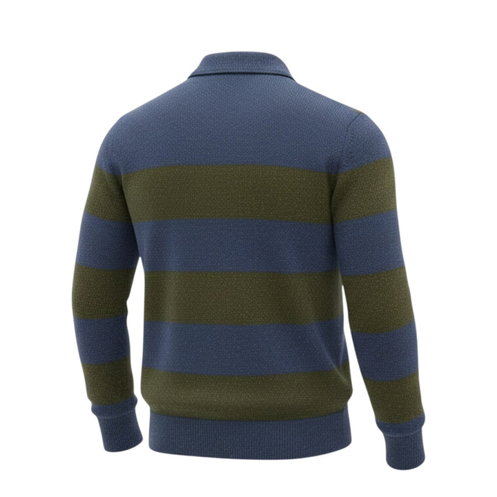 POLO EN LAINE VIERGE BLEU ET VERT