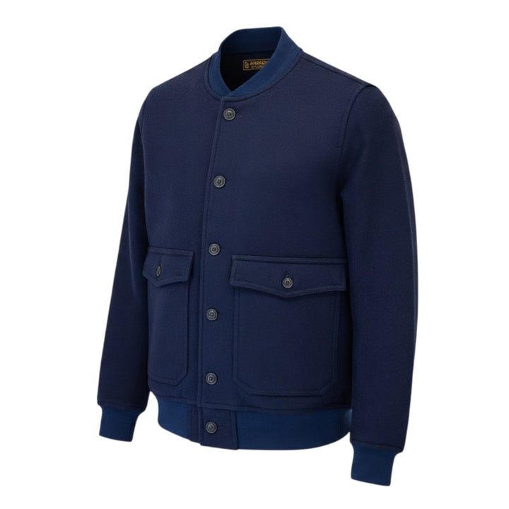 VESTE BOMBER A1 EN LAINE BLEUE