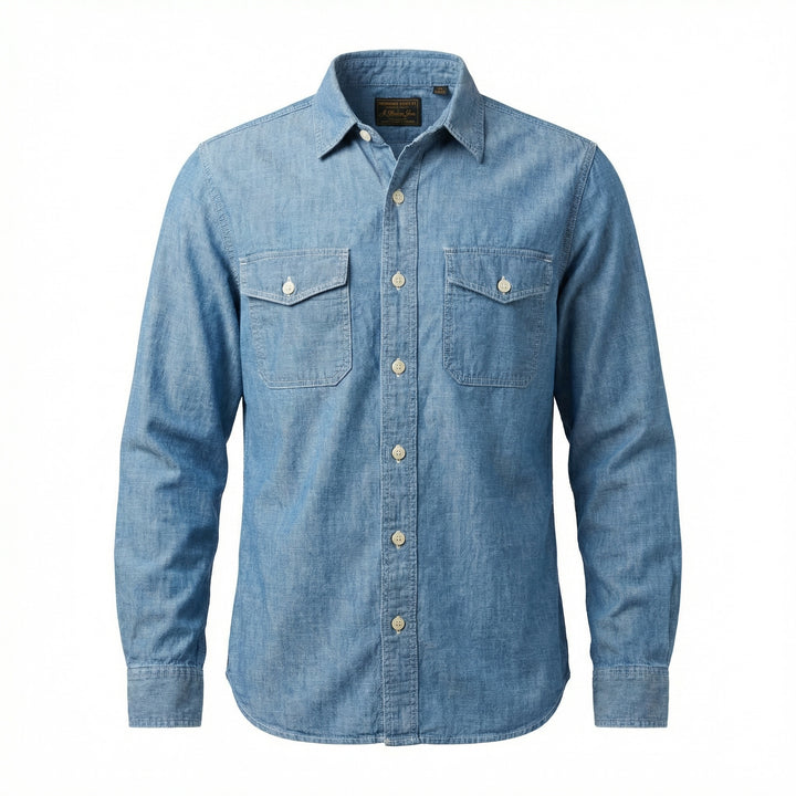 HEMP CHAMBRAY SHIRT CPO BLEU