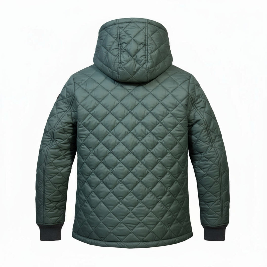VESTE MATELASSÉE À CAPUCHE VERTE