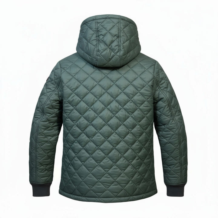 VESTE MATELASSÉE À CAPUCHE VERTE