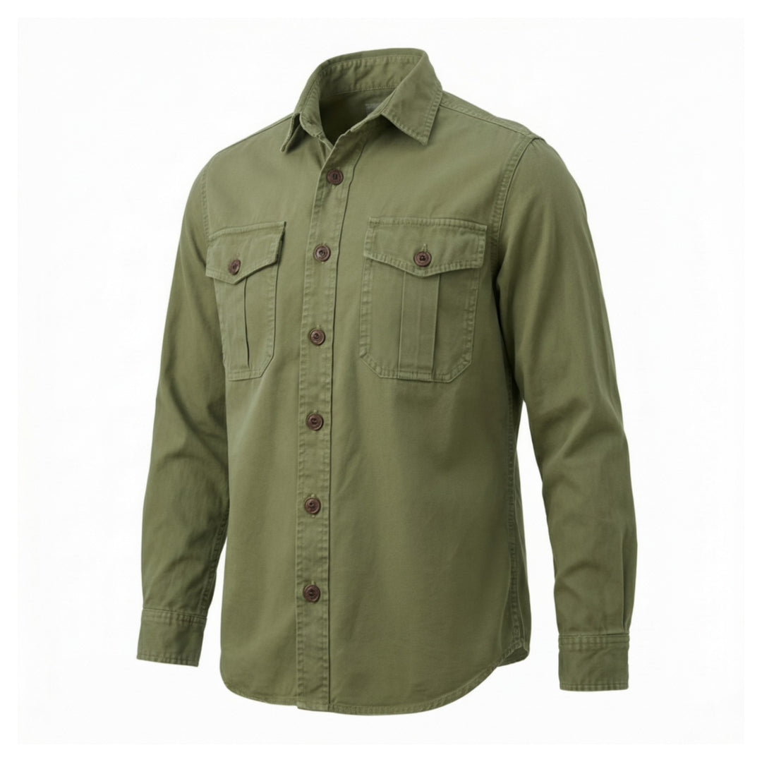 CHEMISE GUIDE EN GABARDINE ALASKA VERTE