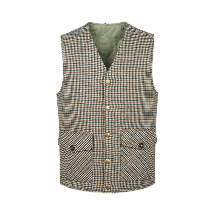 Overiwer GILET REVERSIBILE RIFFS SALVIA/PIED DE POULE Verde - foto 2