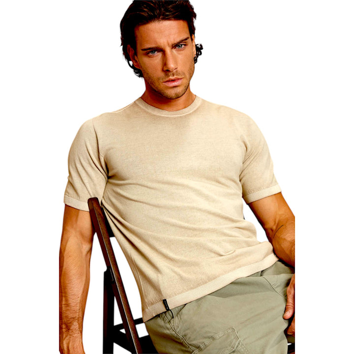 PULL À COL ROND M/M RASÉE TEINTÉE DÉGRADÉ DÉSERT