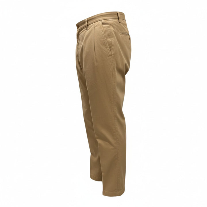 PANTALON PORTOBELLO EN COTON BEIGE