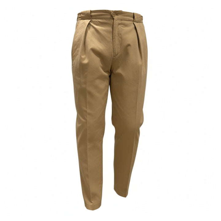 PANTALON PORTOBELLO EN COTON BEIGE