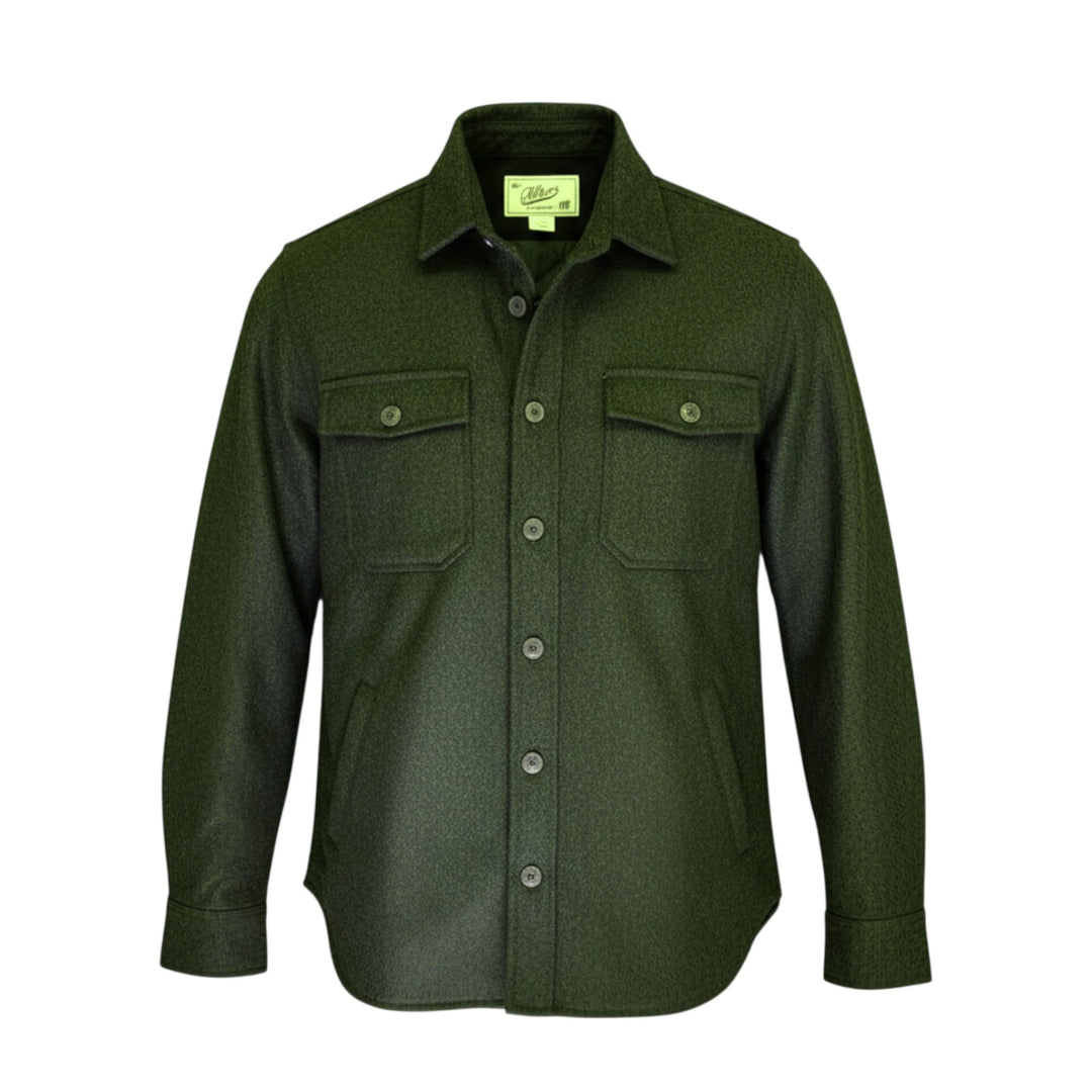 CHEMISE MATELASSÉE EN LAINE VERTE