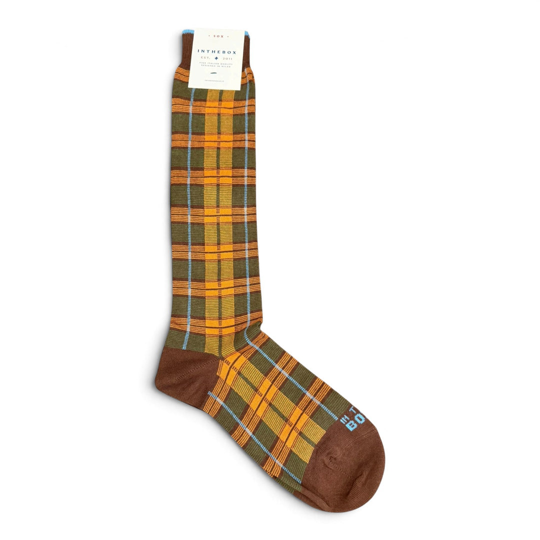 Chaussettes Tartan Vert Militaire/Camel