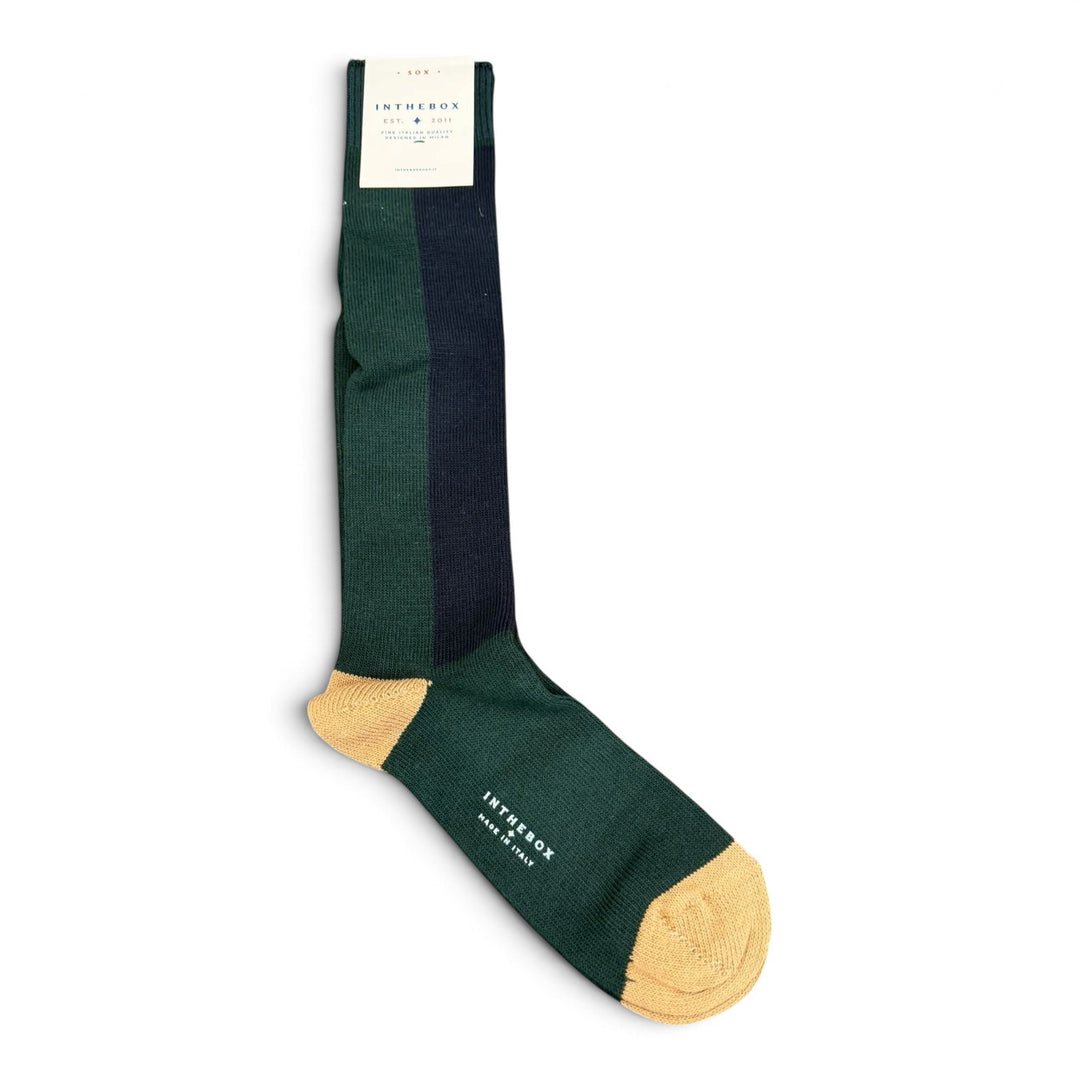 Chaussettes Color Block Fair Isle Vert Foncé/Bleu