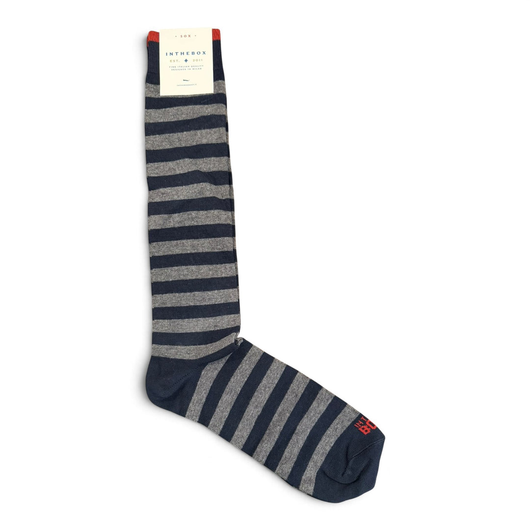 Chaussettes Stripe Rugby Bleu/Gris Foncé