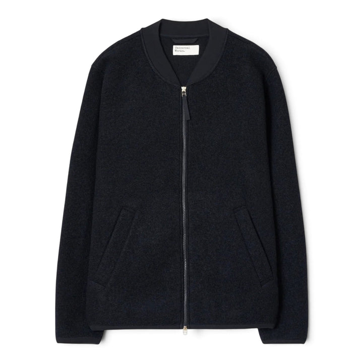 Zip Bomber Wool Fleece Navy